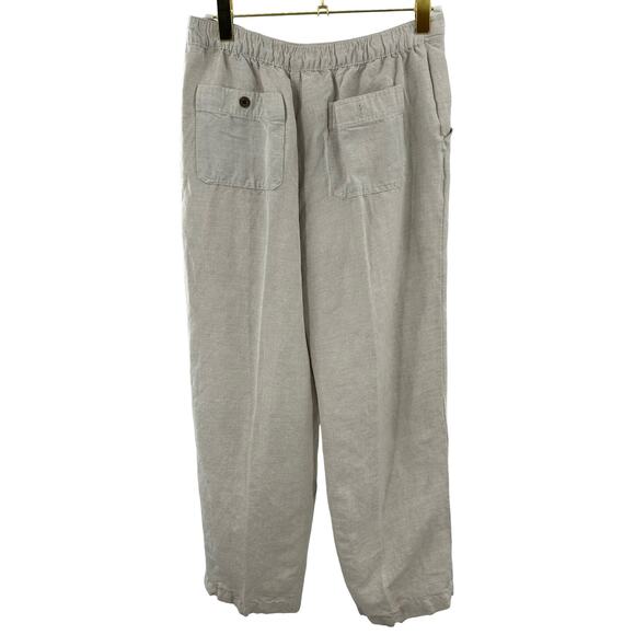 Cubavera Large Medium Linen Blend Pants Beige Drawstring Pull On Beach Summer - Picture 5 of 9